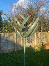 Load image into Gallery viewer, Burghley windsculpture in verdigris and gold
