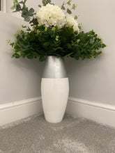 Load image into Gallery viewer, Silver top & white handmade bamboo vase 45cm floor vase or table vase - Marissa's Garden & Gift