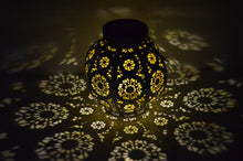 Load image into Gallery viewer, Moroccan Solar Powered Antique gold brushed lantern
