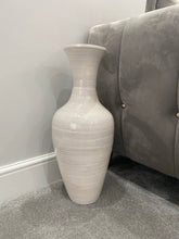 Laden Sie das Bild in den Galerie-Viewer, White handmade bamboo vase 60cm tall floor or table vase - Marissa's Garden & Gift