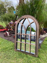 Indlæs billede til gallerivisning Henley Bronze with black touch arched Outdoor/Indoor mirror measuring 72 x 52 x 3cm - Marissa's Garden & Gift