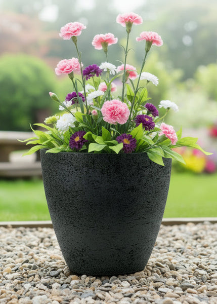 27cm Buckingham dark grey coloured flower pot