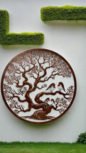 Afbeelding in Gallery-weergave laden, Handmade bronze 60cm wall plaque of coloured family of robins birds Tree of life Wall Plaque, bronze coloured  Metal, Garden/indoor Wall Art - Marissa's Garden &amp; Gift
