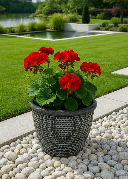 Wentworth black and white coloured flower pot