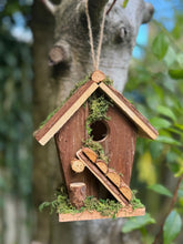 Laden Sie das Bild in den Galerie-Viewer, Handmade wooden birdhouse hut with ladder 18x12x19.5cm - Marissa's Garden &amp; Gift
