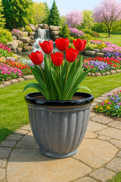 Badminton grey pot planter - Marissa's Garden & Gift