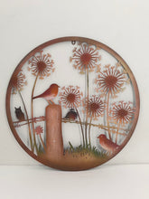 Indlæs billede til gallerivisning Handmade rusty 60cm wall plaque of Robin birds Tree Wall Plaque, Rusted coloured  Metal, Garden/indoor Wall Art with peeling effect - Marissa's Garden &amp; Gift
