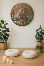 Laden Sie das Bild in den Galerie-Viewer, Handmade 60cm bronze with black touch metal Wall Plaque with acrylic mirror, colourful Metal, Garden/indoor Wall Art powder coated steel - Marissa's Garden &amp; Gift
