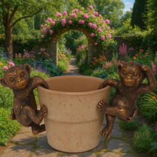 Load image into Gallery viewer, Polyresin pair of bronze coloured monkey pot hangers - Marissa's Garden &amp; Gift
