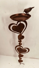 Load image into Gallery viewer, Bronze Robin heart bird feeder for garden/outdoor space
