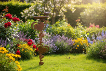Load image into Gallery viewer, Bronze Robin heart bird feeder for garden/outdoor space
