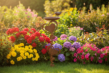 Load image into Gallery viewer, Bronze Robin heart bird feeder for garden/outdoor space
