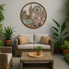 Indlæs billede til gallerivisning Handmade peeling bronze with colour the city of London iconic sights wall art indoors/outdoors 60cm - Marissa's Garden &amp; Gift
