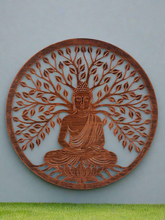 Indlæs billede til gallerivisning Handmade bronze 40cm budha tree of life with roots wall art suitable for indoors/outdoors anniversary/birthday gift - Marissa's Garden &amp; Gift
