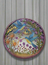 Laden Sie das Bild in den Galerie-Viewer, Handmade rusty 60cm acrylic mirror wall plaque of Robin birds Tree Wall Plaque, Rusted coloured  Metal, Garden/indoor Wall Art with peeling effect - Marissa's Garden &amp; Gift
