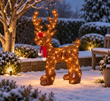Load image into Gallery viewer, Handmade Christmas indoor/ outdoor reindeer with led lights 45cm
