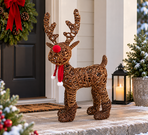Handmade Christmas indoor/ outdoor reindeer with led lights 90cm