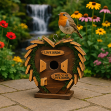 Load image into Gallery viewer, Handmade wooden birdhouse hut 16 x 18 x 14cm - Marissa&#39;s Garden &amp; Gift
