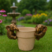 Load image into Gallery viewer, Polyresin pair of bronze coloured elephant pot hangers - Marissa's Garden &amp; Gift
