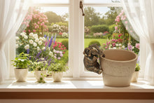 Load image into Gallery viewer, Polyresin pair of bronze coloured elephant pot hangers
