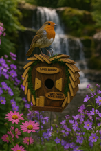 Load image into Gallery viewer, Handmade wooden birdhouse hut 16 x 18 x 14cm - Marissa&#39;s Garden &amp; Gift
