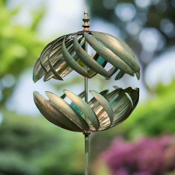 Kenwood Burnished Gold Garden Wind Sculpture Spinner - Marissa's Garden & Gift