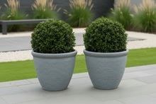 Laden Sie das Bild in den Galerie-Viewer, 26cm Chatsworth grey embossed pot x 2 pots - Marissa's Garden &amp; Gift
