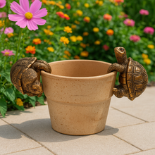 Load image into Gallery viewer, Polyresin pair of bronze coloured turtle pot hangers - Marissa's Garden &amp; Gift
