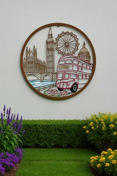 Handmade peeling bronze with colour the city of London iconic sights wall art indoors/outdoors 60cm - Marissa's Garden & Gift