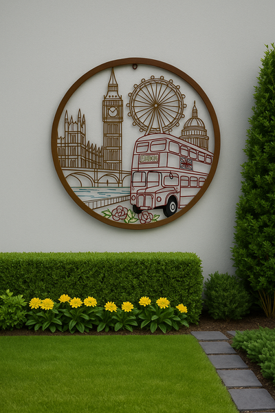 Handmade peeling bronze with colour the city of London iconic sights wall art indoors/outdoors 60cm