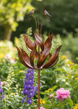 Load image into Gallery viewer, Robins of Sherwood bronze powder coated windsculpture/ windspinner garden ornament - Marissa's Garden &amp; Gift
