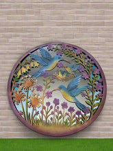 Laden Sie das Bild in den Galerie-Viewer, Handmade rusty 60cm acrylic mirror wall plaque of Robin birds Tree Wall Plaque, Rusted coloured  Metal, Garden/indoor Wall Art with peeling effect - Marissa's Garden &amp; Gift
