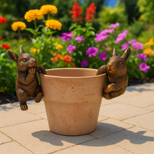 Load image into Gallery viewer, Polyresin pair of bronze coloured rabbit pot hangers - Marissa's Garden &amp; Gift
