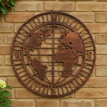 Laden Sie das Bild in den Galerie-Viewer, Handmade 60cm powder coated bronze world map  Wall Art – Metal Garden &amp; Home Décor - Marissa's Garden &amp; Gift
