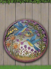 Laden Sie das Bild in den Galerie-Viewer, Handmade rusty 60cm acrylic mirror wall plaque of Robin birds Tree Wall Plaque, Rusted coloured  Metal, Garden/indoor Wall Art with peeling effect - Marissa's Garden &amp; Gift
