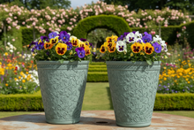 Load image into Gallery viewer, 29cm Blenheim pale blue flower pots recycled plastic x 2 - Marissa's Garden &amp; Gift
