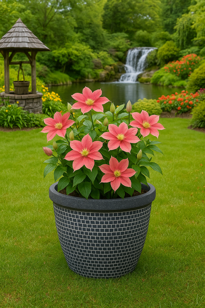 Wentworth black and white coloured flower pot - Marissa's Garden & Gift