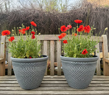 Load image into Gallery viewer, 2 x Wentworth black and white coloured flower pots - Marissa's Garden &amp; Gift
