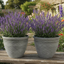 Load image into Gallery viewer, 2 x Wentworth black and white coloured flower pots - Marissa's Garden &amp; Gift
