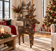 Load image into Gallery viewer, Handmade Christmas indoor/ outdoor reindeer with led lights 45cm
