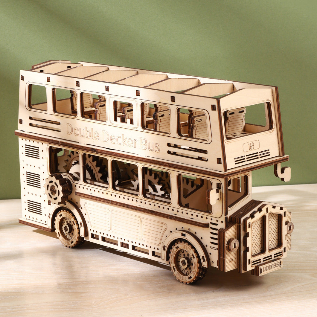 DIY Model wooden kit double decker bus - Marissa's Garden & Gift