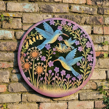 Laden Sie das Bild in den Galerie-Viewer, Handmade rusty 60cm acrylic mirror wall plaque of Robin birds Tree Wall Plaque, Rusted coloured  Metal, Garden/indoor Wall Art with peeling effect - Marissa's Garden &amp; Gift
