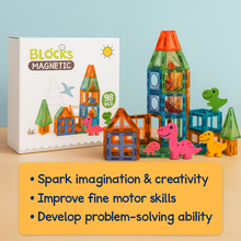 Charger l&#39;image dans la galerie, 98-Piece Magnetic Blocks with Dinosaurs – Educational STEM Building Toy Set - Marissa&#39;s Garden &amp; Gift
