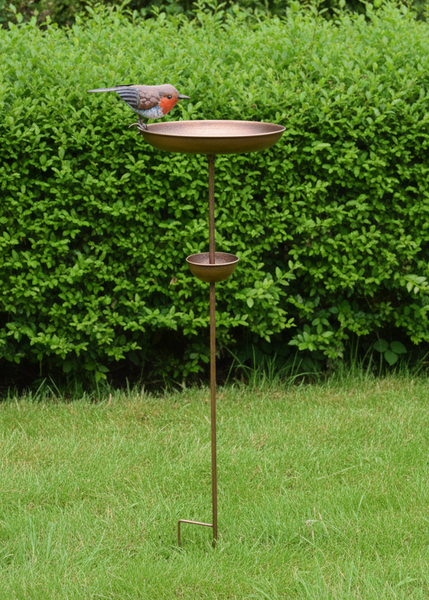 Robin bird feeder bronze powder coated for garden/outdoor space