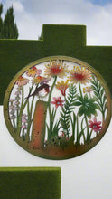 Load image into Gallery viewer, Handmade peeling 60cm wall plaque of coloured robin bird with flowers Plaque,  coloured  Metal, Garden/indoor Wall Art - Marissa's Garden &amp; Gift
