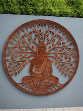 Indlæs billede til gallerivisning Handmade bronze 40cm budha tree of life with roots wall art suitable for indoors/outdoors anniversary/birthday gift - Marissa's Garden &amp; Gift
