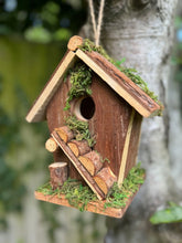 Laden Sie das Bild in den Galerie-Viewer, Handmade wooden birdhouse hut with ladder 18x12x19.5cm - Marissa's Garden &amp; Gift
