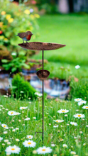 Laden Sie das Bild in den Galerie-Viewer, Hand-made Robin Bird Feeder with Stake – 32×24×109 cm, 30 cm Tray – Garden Decor &amp; Wild Bird Feeder - Marissa's Garden &amp; Gift
