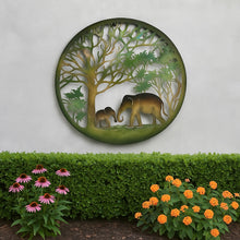 Load image into Gallery viewer, Handmade peeling tree of life elephant father and son wall art indoors/outdoors 60cm - Marissa's Garden &amp; Gift
