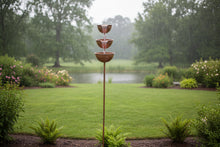 Load image into Gallery viewer, Handmade powder coated bronze rain catcher on a stake 120cm
